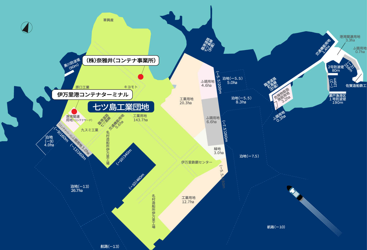 七ツ島地区の地図